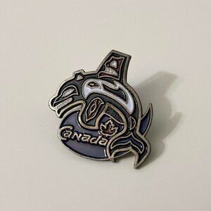 Vintage Crazy Canuck Native Orca Whale Canada Pin Made in Taiwan